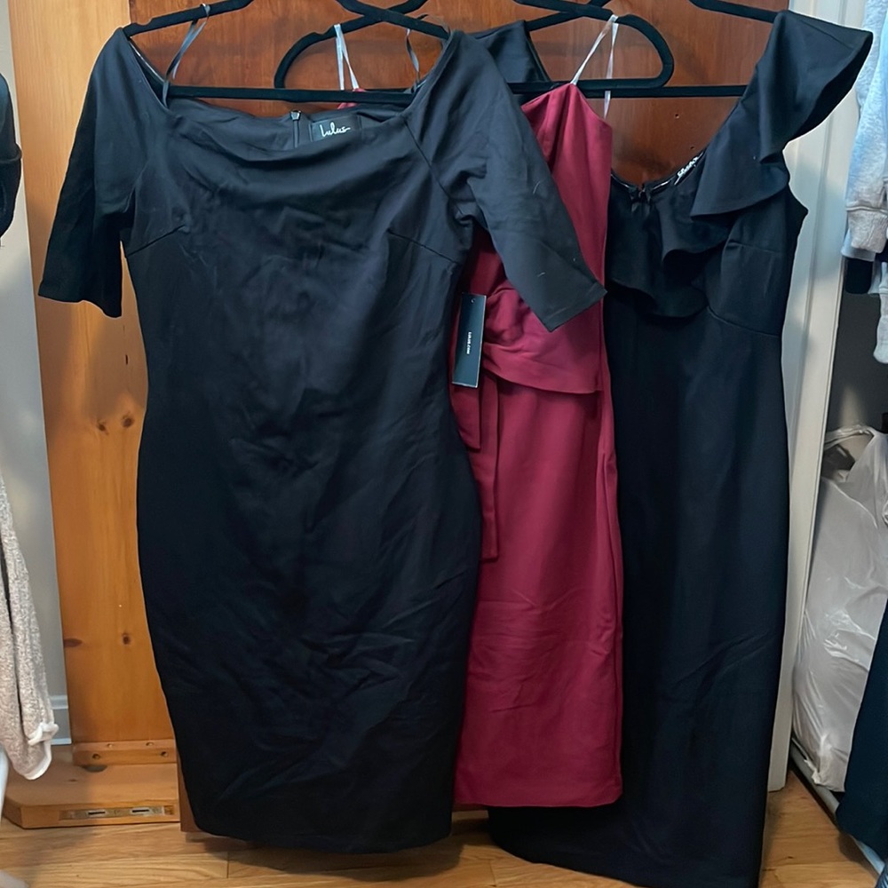 Bundle of 3 Lulus Midi Dresses L